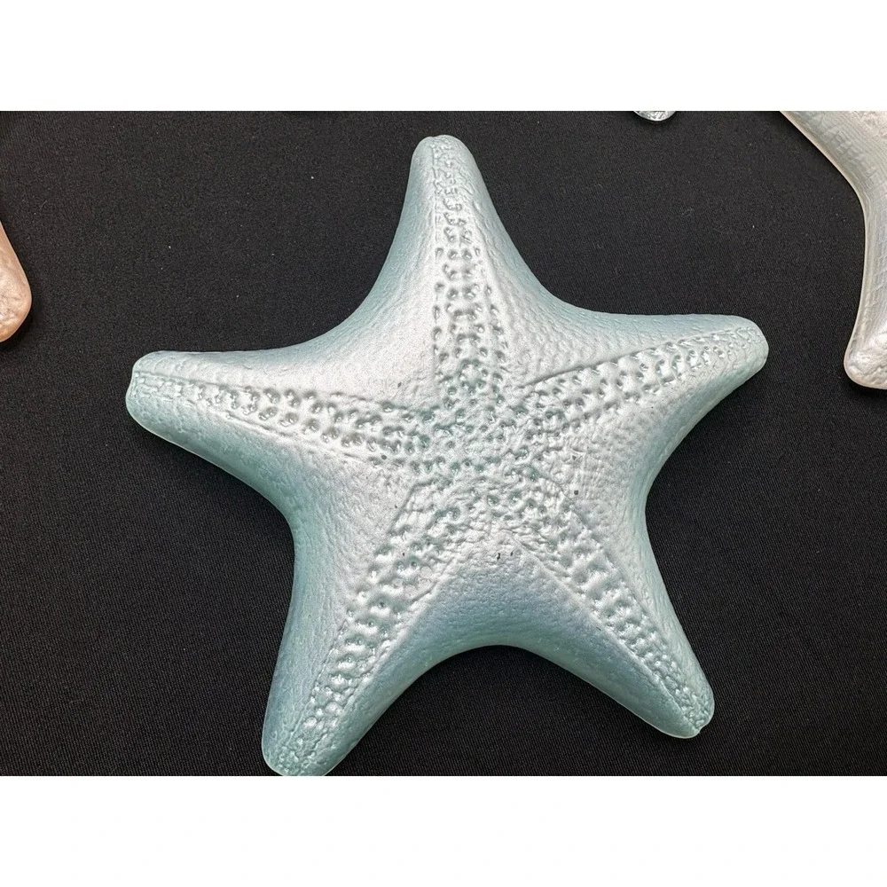 Iridescent Glass Starfish Candle Holder Plate Dish‎ 6.5x5